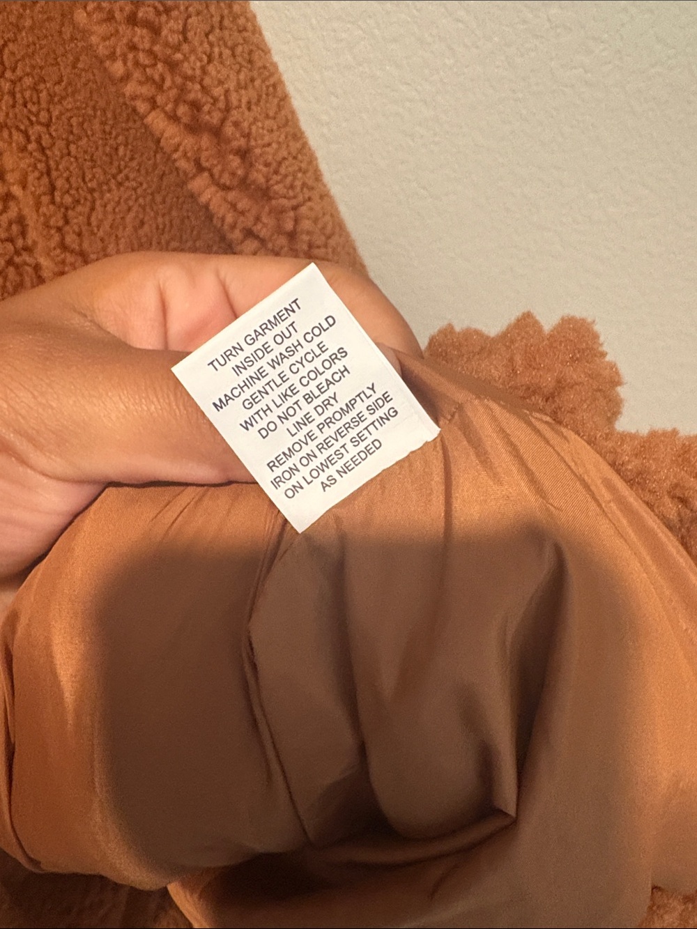 NY Collection Plush Teddy Coat in Rust Brown - Picture 4 of 6
